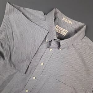 Alexander Lloyd Men’s 18.5 Tall Blue Micro Check Short Sleeve Button Up